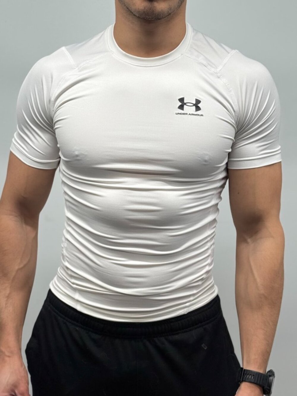 Under Armour Men's Compression Shirt Heatgear Short Sleeve White